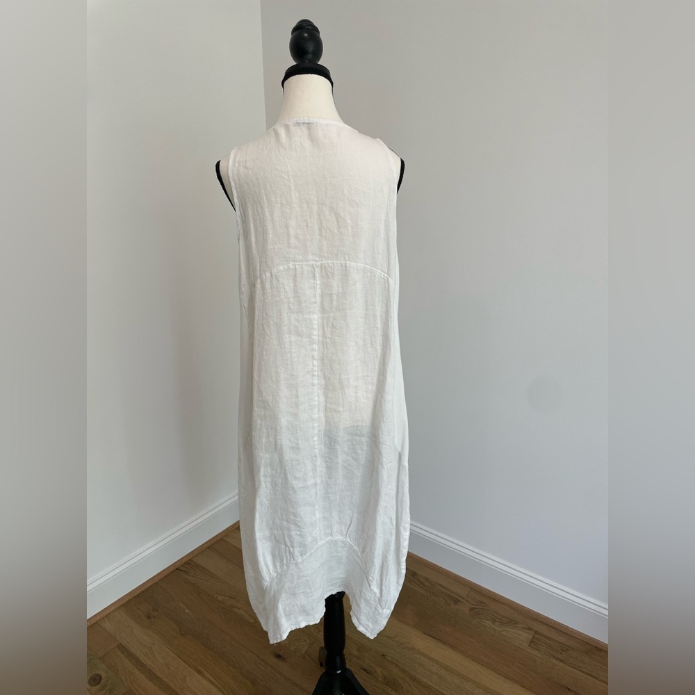 Luna Dress - 100% Linen Midi Dress made in Italy - Picture 6 of 15